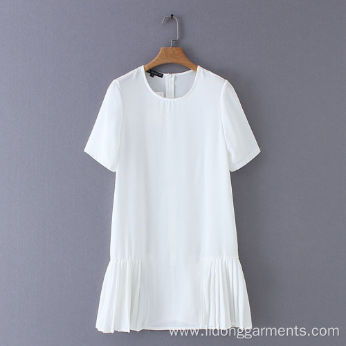 Women Pure White -Neck Lace A-line Dress